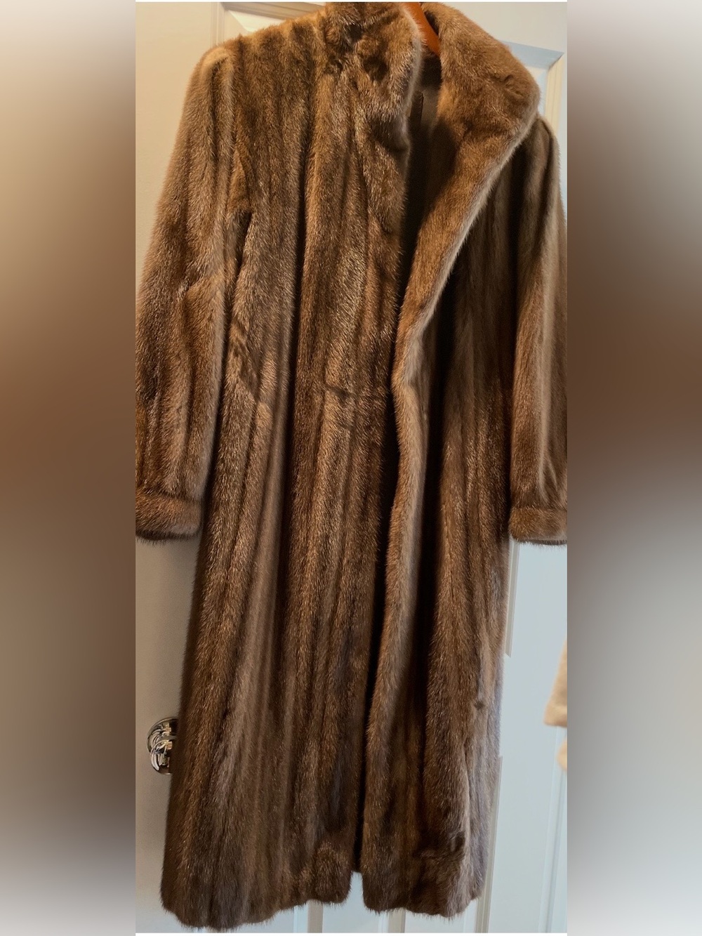 Oscar de la Renta Brown Full-Length Mink Fur Coat